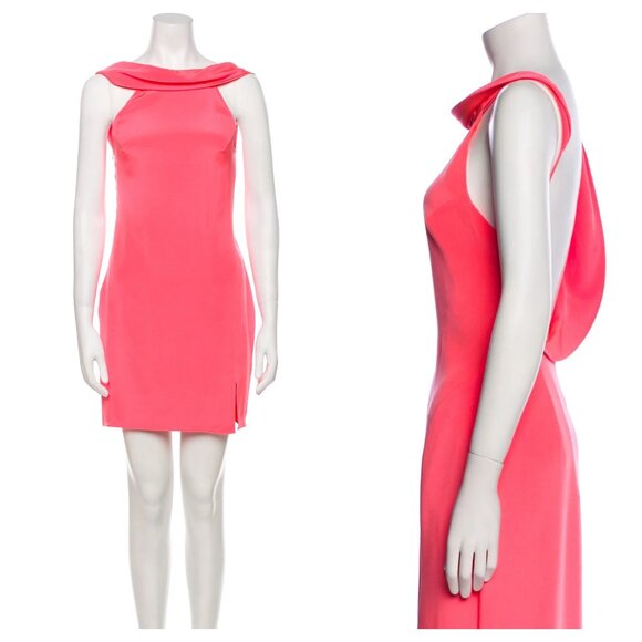 Sz 8 Cushnie et Ochs Pink Anna Open Back Silk Mini Dress - Picture 3 of 16